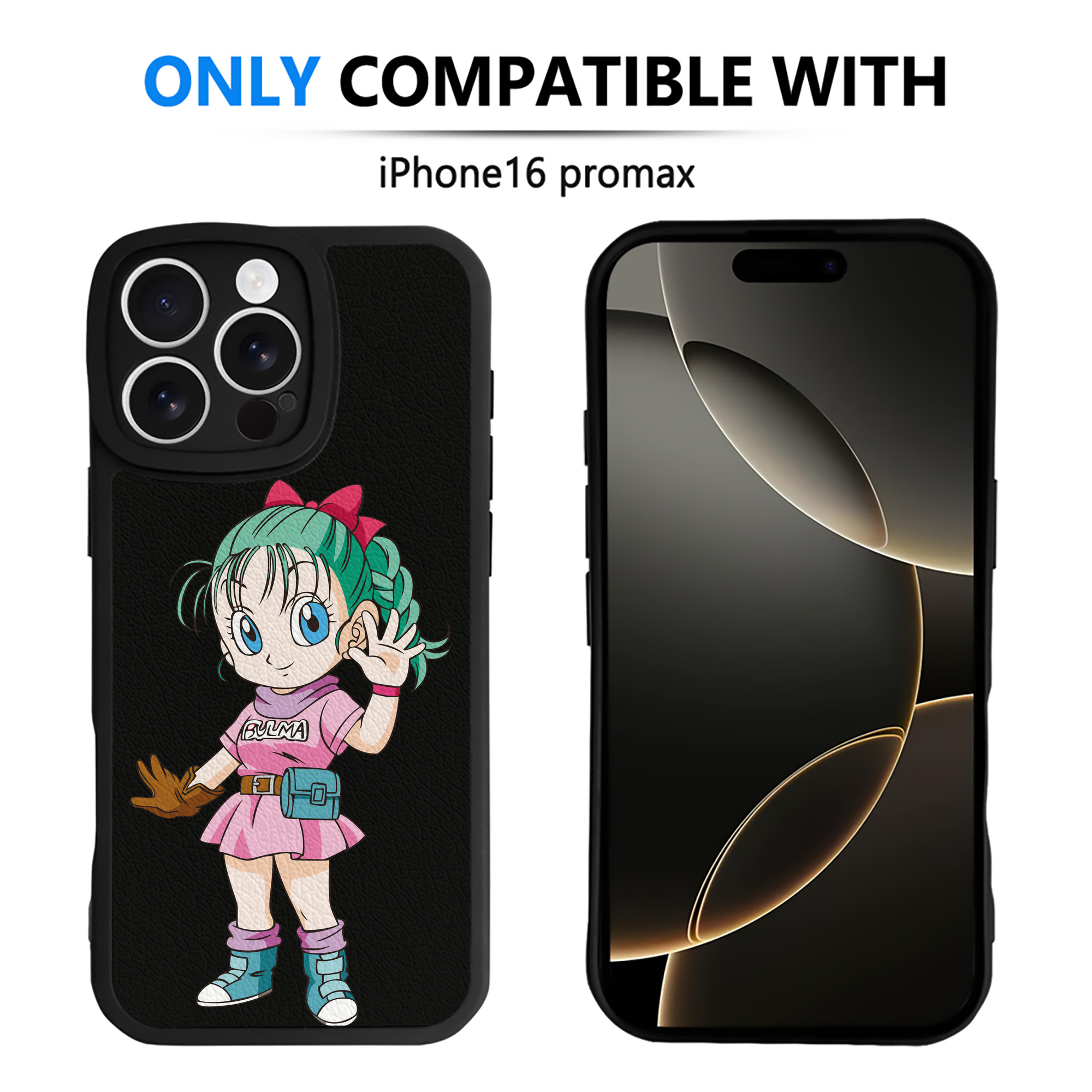 （画像用） ドラゴンボール ブルマ DRAGON BALL Bulma 【iPhone 16シリーズ対応】シリコンスマホケース（レザー調） 材質：シリコン